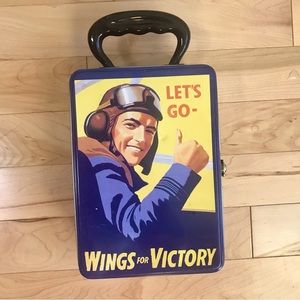 Vintage metal lunch kit military poster